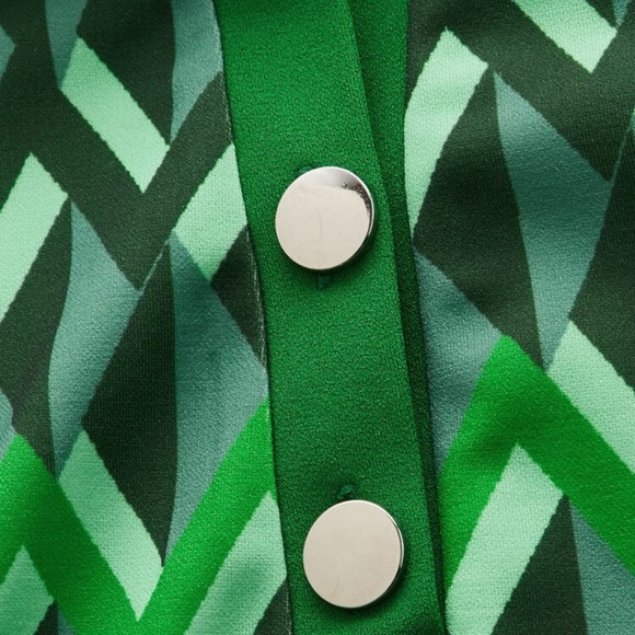 Shein Geo Print Quarter Button Dress - Picture 2 of 7